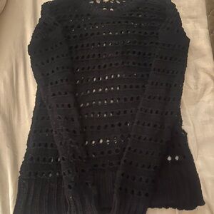 Joie Black Open-Knit Sweater